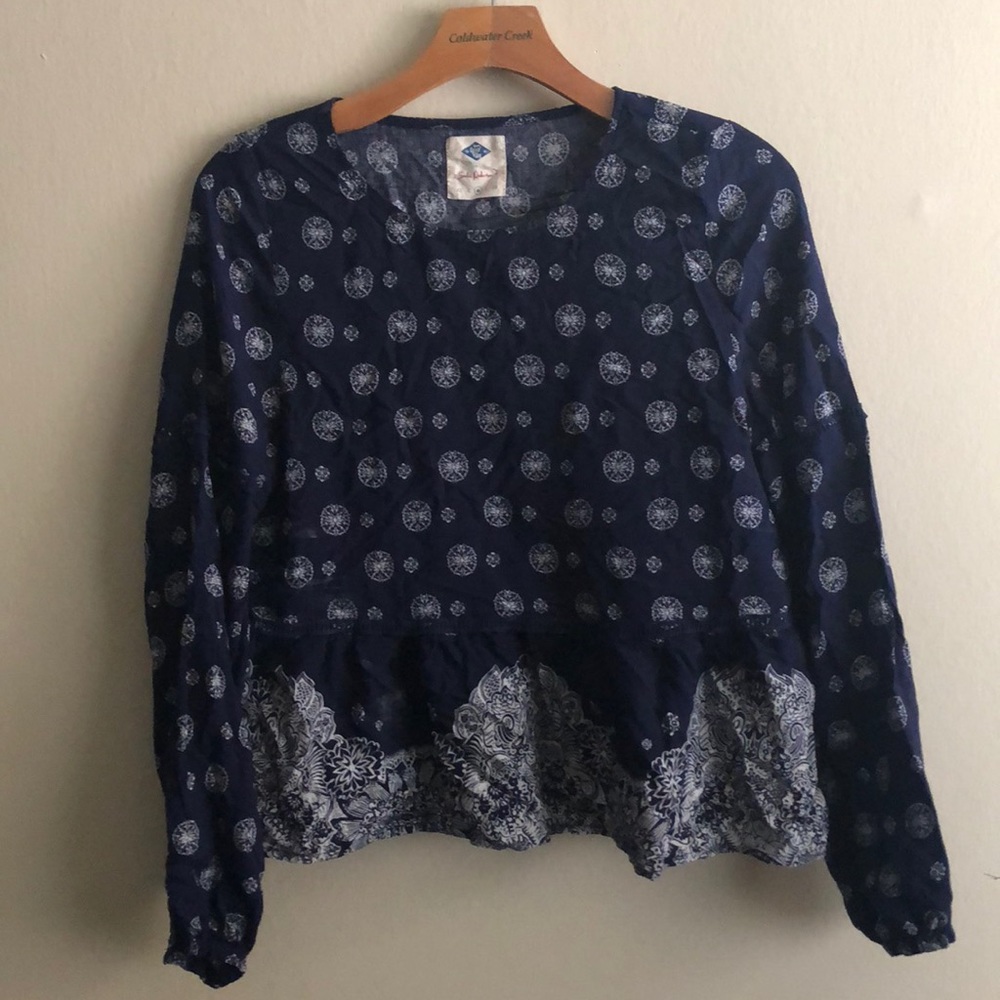 Navy long sleeve blouse